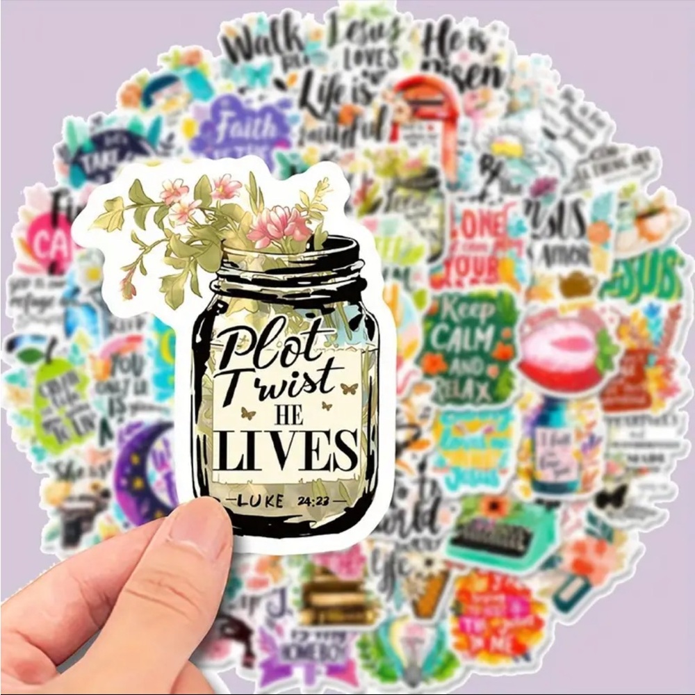 Set of 50 Floral and Butterfly Inspirational Bible Quote Stickers - Picture 5 of 9